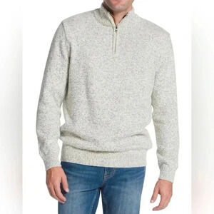 Chaps Mens Long Sleeve Cotton Quarter Zip Mock Neck Sweater, size Large